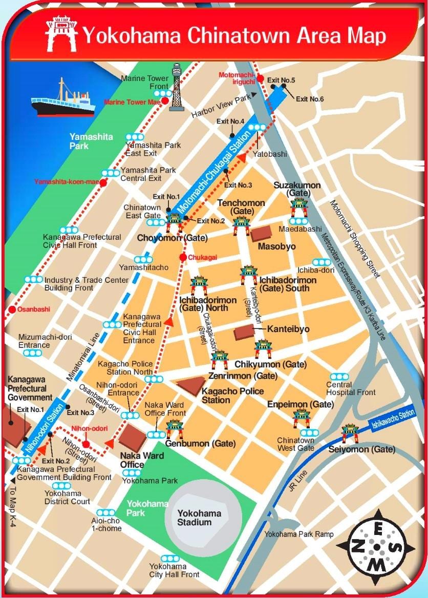 kaart Yokohama ja Tokyo